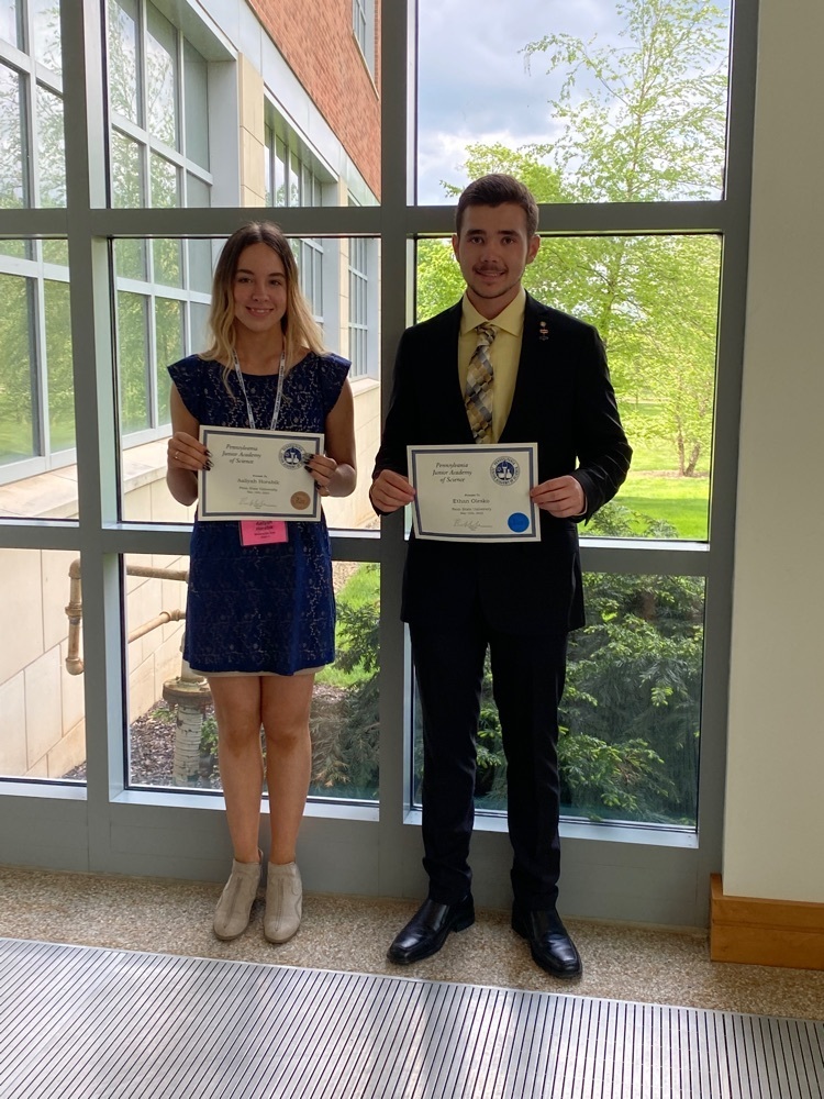 Congratulations to Aaliyah Horabik and Ethan Olesko for presenting their PJAS projects at the state competition.  The competition takes place at Penn State University Park in State College.  