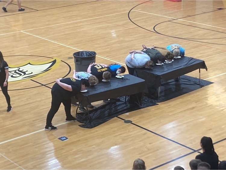 PIE EATING CONTEST- won by our new Band Director Ms. Fargnoli